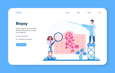 Professional oncologist web banner or landing page. Cancer disease
