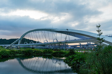 Fototapeta na wymiar Night view of the Yangguang Bridge at Xindian District