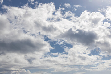 beautiful fluffy clouds and sky background