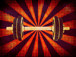 Dumbbells grunge retro design © AnnaPa