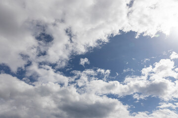 beautiful fluffy clouds and sky background