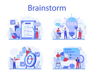 Brainstorm concept set. New idea generation in teamwork