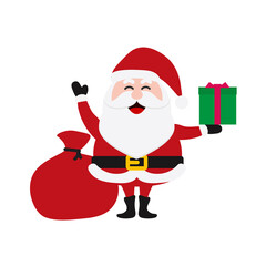 Santa Clauses set for christmas,Collection of Christmas Santa Claus. Merry christmas, vector winter background. Set of cute cartoon Santa Claus and Christmas deer.vector illustration and icon