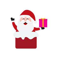 Santa Clauses set for christmas,Collection of Christmas Santa Claus. Merry christmas, vector winter background. Set of cute cartoon Santa Claus and Christmas deer.vector illustration and icon