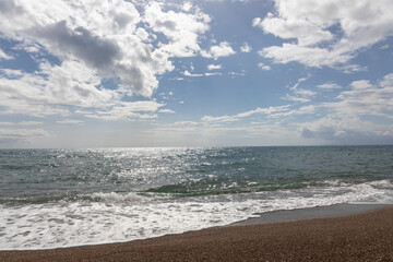 relaxing seascape and beautiful beach background.