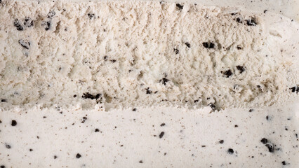 ice cream Cookies & Cream, Top view Food concept, Blank for design.