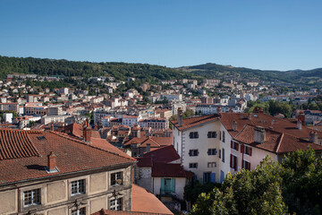 Fototapeta na wymiar Panorama of the city of Le Puy en Velay in Auvergne in France