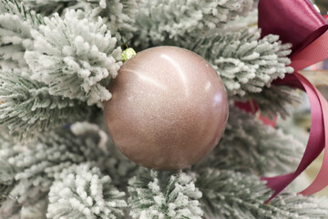Fototapeta na wymiar christmas background. original christmas balls hanging on the christmas tree