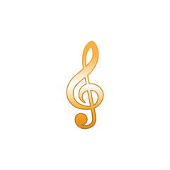 Golden music notes with gradient vector