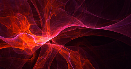3D rendering abstract multicolor fractal light background
