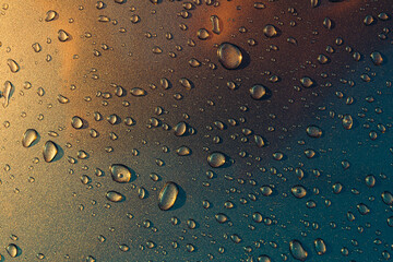 Water drops on glass. Nature background concept.