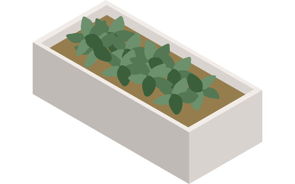 recommend clip art: 街の風景素材　観葉植物　アイソメトリック