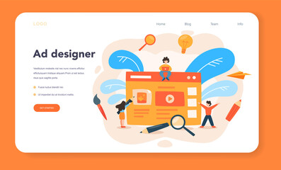 Advert designer or illustrator web banner or landing page.