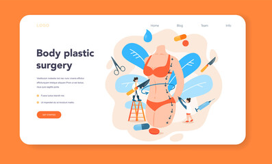 Plastic surgeon web banner or landing page. Idea of body