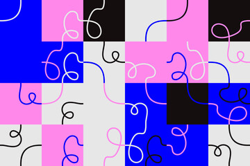 Abstract linear vector pattern made with seamless thin wavy lines