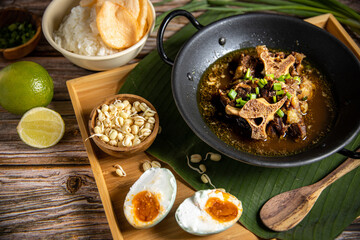 Oxtail Soup or Sop Buntut, Indonesian own Beef Stew Traditional Soup Food 