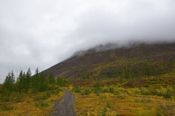 low clouds on the Putorana plateau Taimyr Peninsula