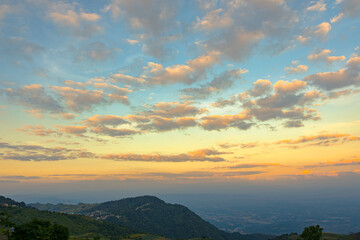 Sunset, sunrise sky and beutiful cloud. Cloudscape concept.