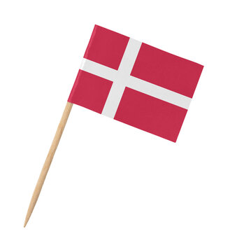 Small paper Danish flag on wooden stick