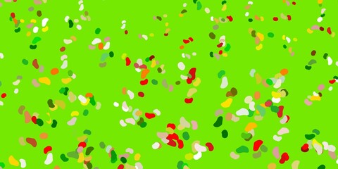 Light green, red vector backdrop with chaotic shapes.