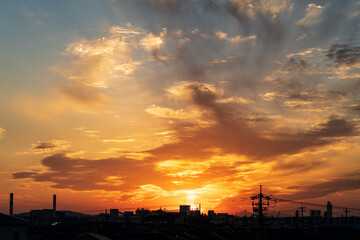 夕日と夕焼け空