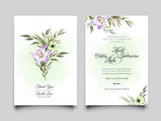 Fototapeta na wymiar elegant wedding invitation template with beautiful floral design