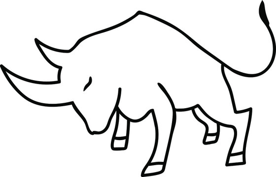 Bull icon, vector outline logo isolated on white background
