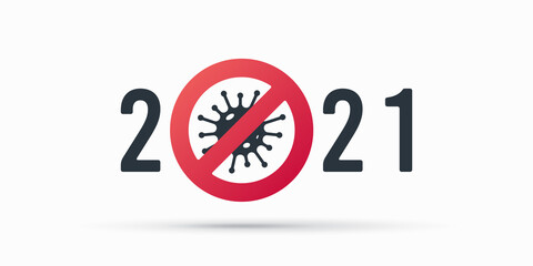 2021 new year template. Coronavirus in 2021 vector illustration