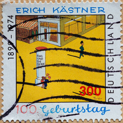 GERMANY - CIRCA 1999 : a postage stamp from Germany, showing a scene from the play 