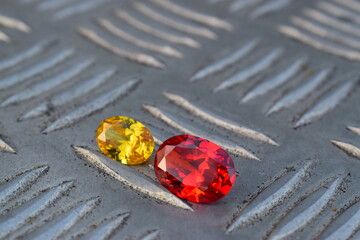 Beautiful yellow gems Rare white background