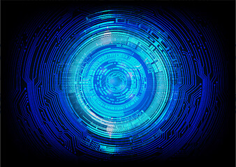 Blue eye cyber circuit future technology concept background