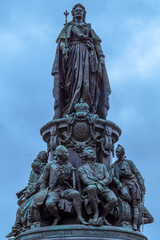 Fototapeta premium Statue of Catherine the Great in St. Petersburg, Russia. Architecture and history.