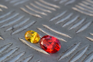 Beautiful yellow gems Rare white background