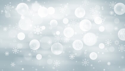 Gray abstract background with snow bokeh blurred for Christmas new year and winter concept.