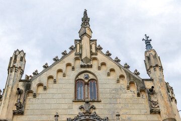 Fototapeta premium The facade of the Sturdza Castle from Miclauseni, Romania