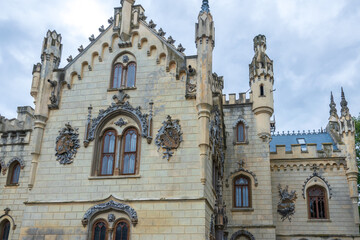 The facade of the Sturdza Castle from Miclauseni, Romania