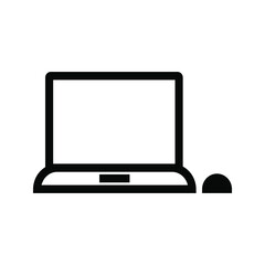 Laptop with pointer or cursor icon isolated. vector eps 10