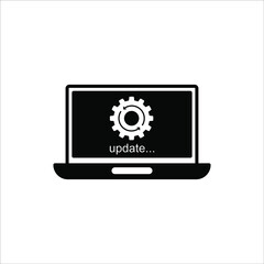 Laptop with pointer or cursor icon isolated. vector eps 10