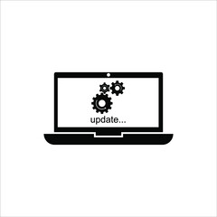 Laptop with pointer or cursor icon isolated. vector eps 10