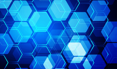 Obraz na płótnie Canvas blue hexagon abstract pattern