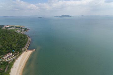 Kep white sand beach in Kampot, Cambodia Asia Aerial Drone Photo