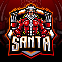 Santa cyborg mascot. esport logo design
