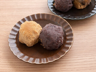 餡子のおはぎときな粉のおはぎ