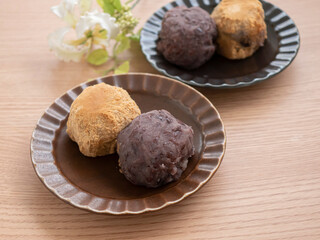 餡子のおはぎときな粉のおはぎ