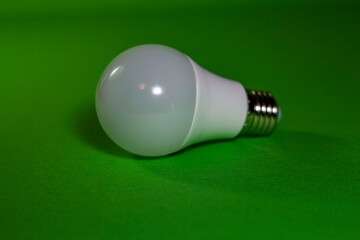 led lamp on a green background