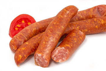 Frisch zubereitete Würstchen aus Schweinefleisch: 