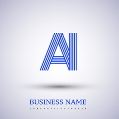 Letter AI linked logo design. Elegant symbol for your business or company identity.