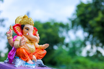 colorful lord ganesha statue for lord ganesha festival