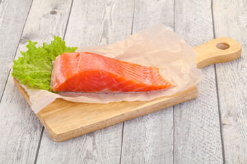 Piece of raw salmon