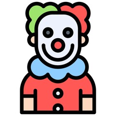 Clown costume icon, Halloween costume party